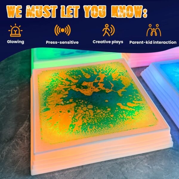 Interactive sensory LED square floor tiles pack of 4 - Image 3