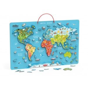 Viga Magnetic World Puzzle with Dry Erase Board